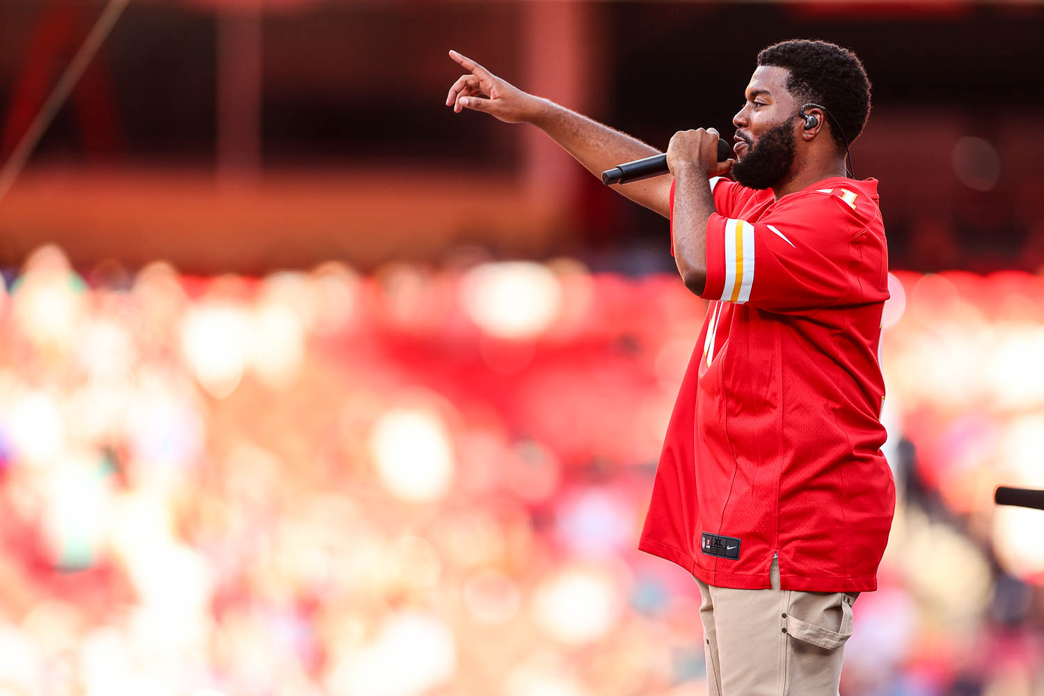 Khalid performing at GEHA Field at Arrowhead Stadium on Saturday, August 5, 2023.