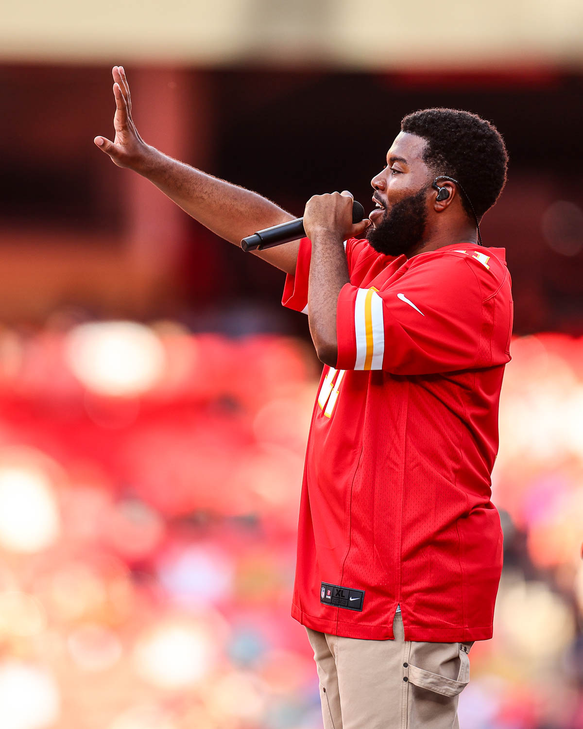 Khalid performing at GEHA Field at Arrowhead Stadium on Saturday, August 5, 2023.