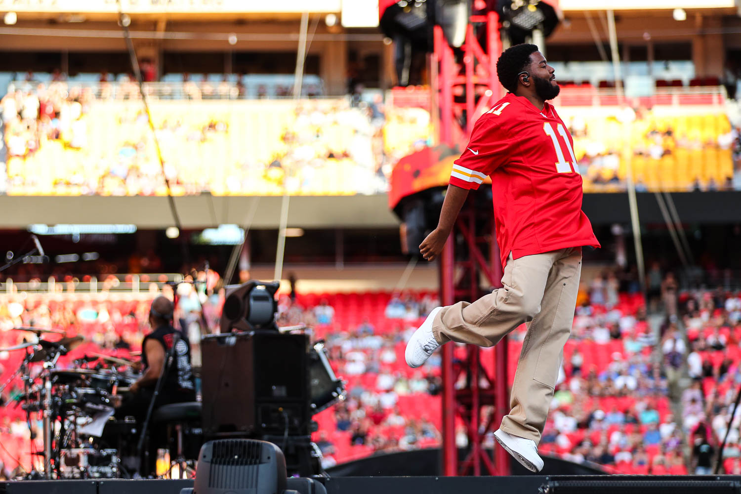 Khalid performing at GEHA Field at Arrowhead Stadium on Saturday, August 5, 2023.