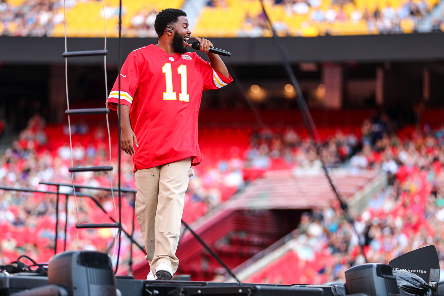 Khalid performing at GEHA Field at Arrowhead Stadium on Saturday, August 5, 2023.