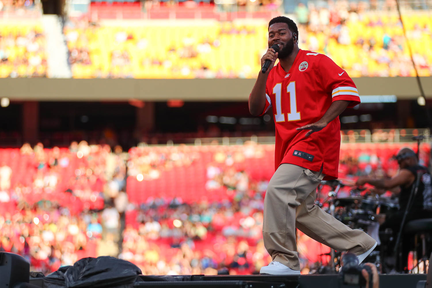 Khalid performing at GEHA Field at Arrowhead Stadium on Saturday, August 5, 2023.