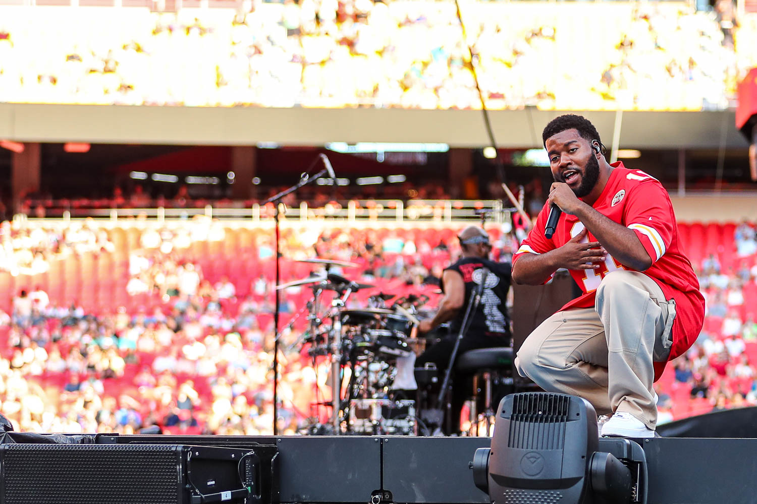 Khalid performing at GEHA Field at Arrowhead Stadium on Saturday, August 5, 2023.