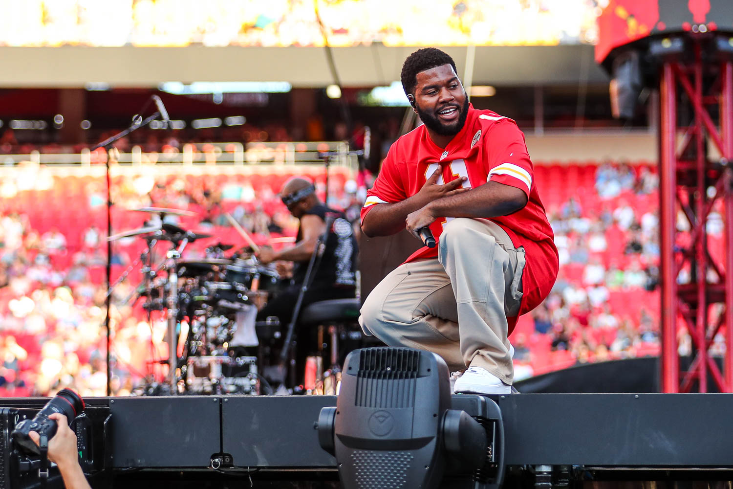 Khalid performing at GEHA Field at Arrowhead Stadium on Saturday, August 5, 2023.