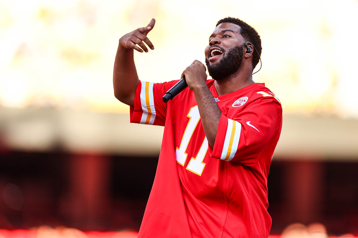 Khalid performing at GEHA Field at Arrowhead Stadium on Saturday, August 5, 2023.