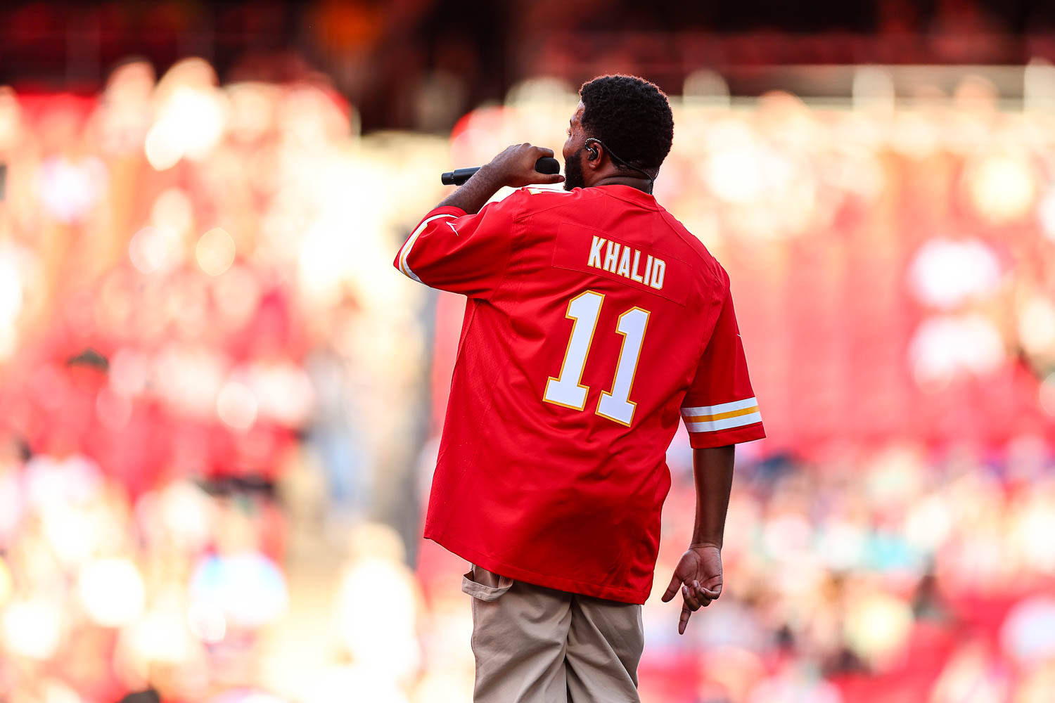 Khalid performing at GEHA Field at Arrowhead Stadium on Saturday, August 5, 2023.