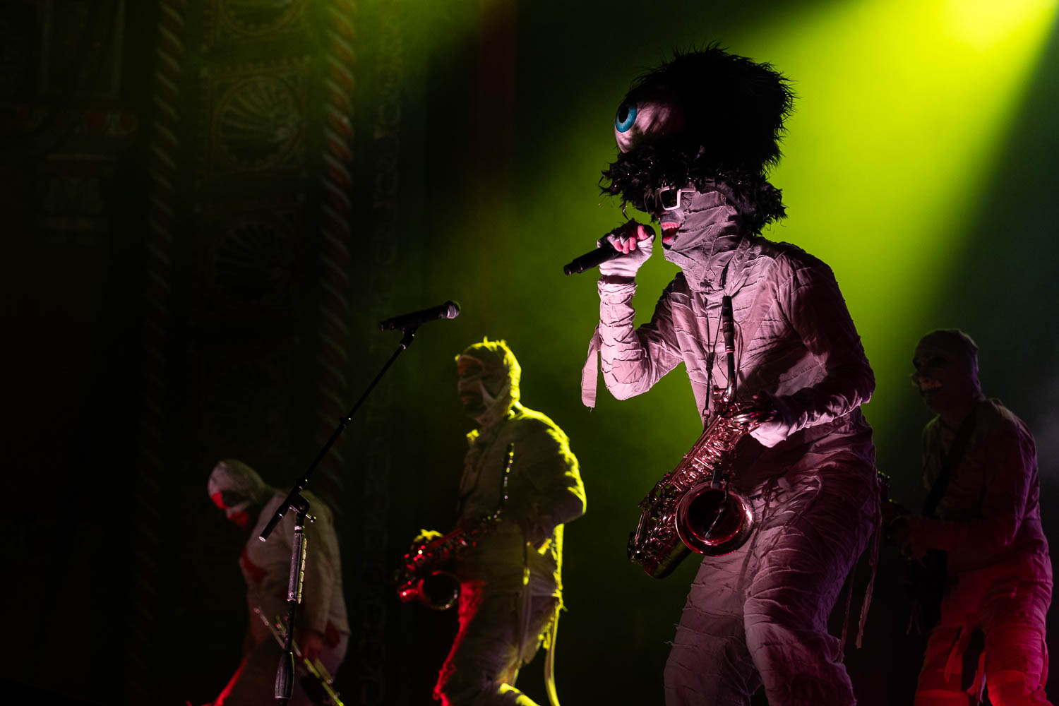 Here Come the Mummies performing at Uptown Theater in Kansas City, Missouri on Sunday, November 12, 2023.