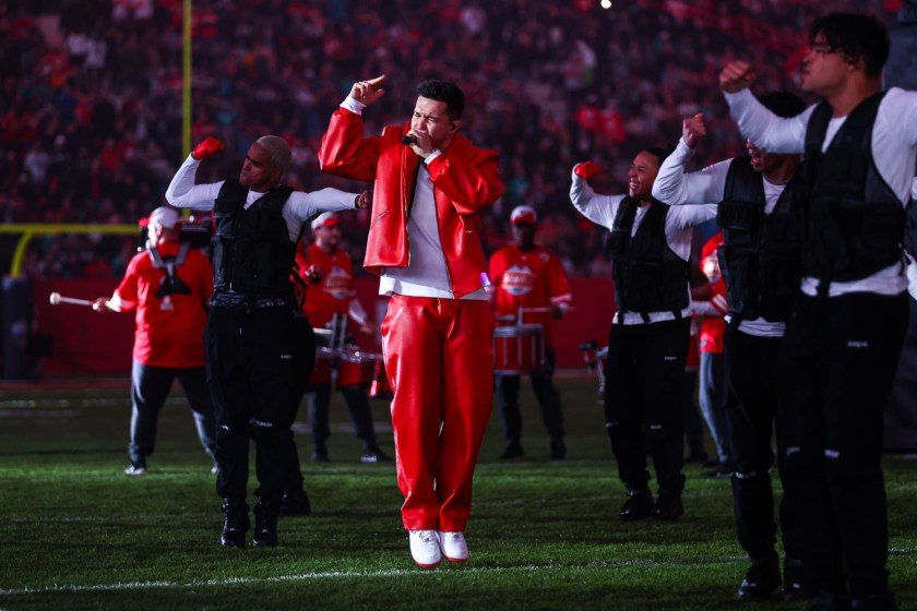 German singer/songwriter Nico Santos performing at halftime during the week nine NFL football game against the Miami Dolphins, November 5, 2023 in Frankfurt, Germany.