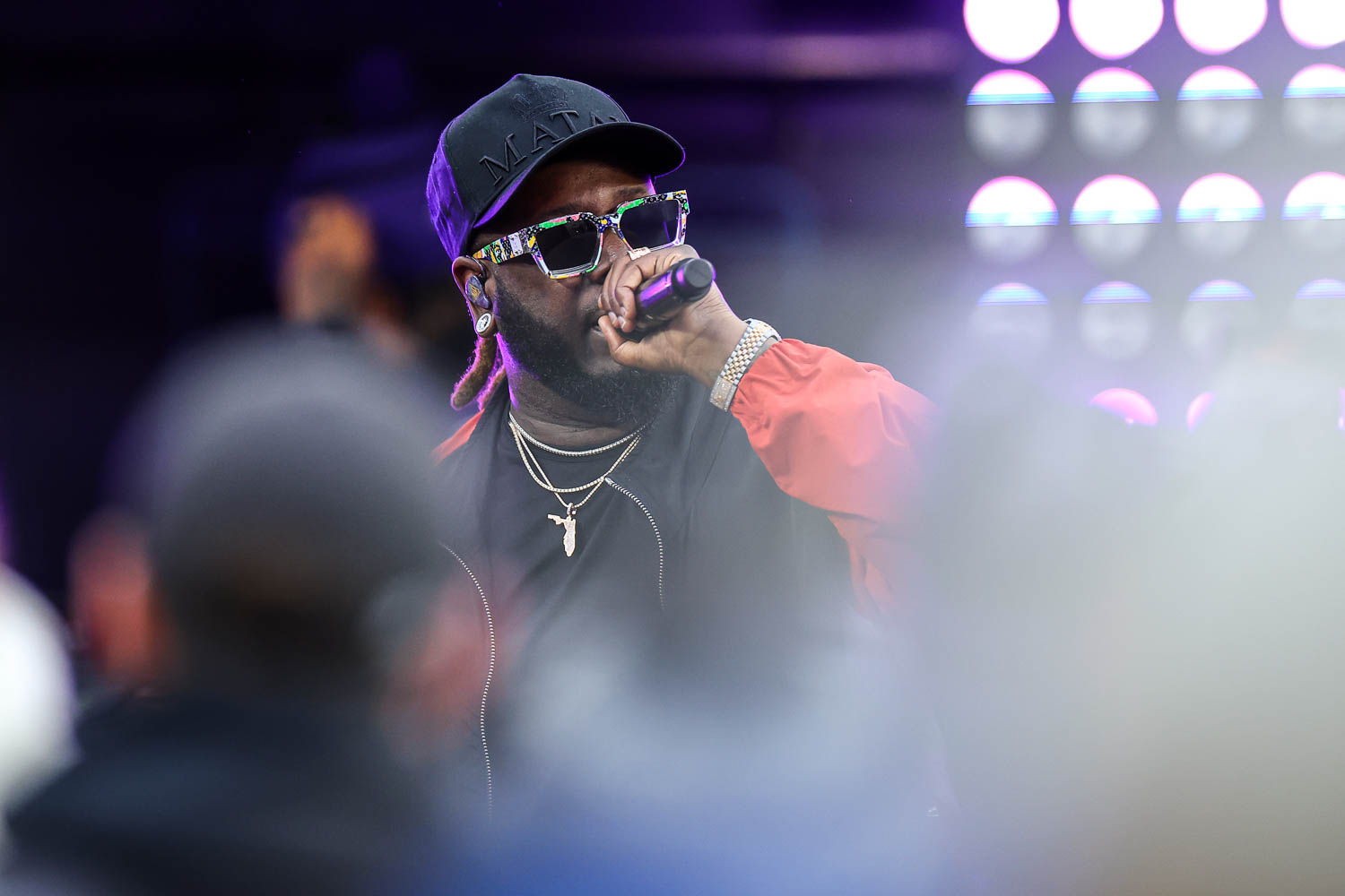 T-Pain performing at halftime during of AFC Championship Game between the Kansas City Chiefs and the Baltimore Ravens on Sunday, January 28, 2024 in Baltimore.