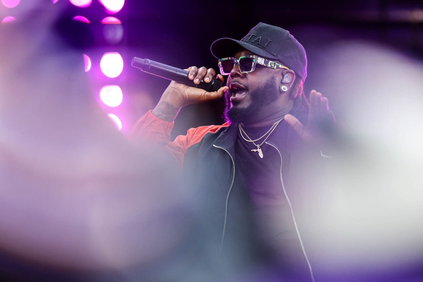T-Pain performing at halftime during of AFC Championship Game between the Kansas City Chiefs and the Baltimore Ravens on Sunday, January 28, 2024 in Baltimore.