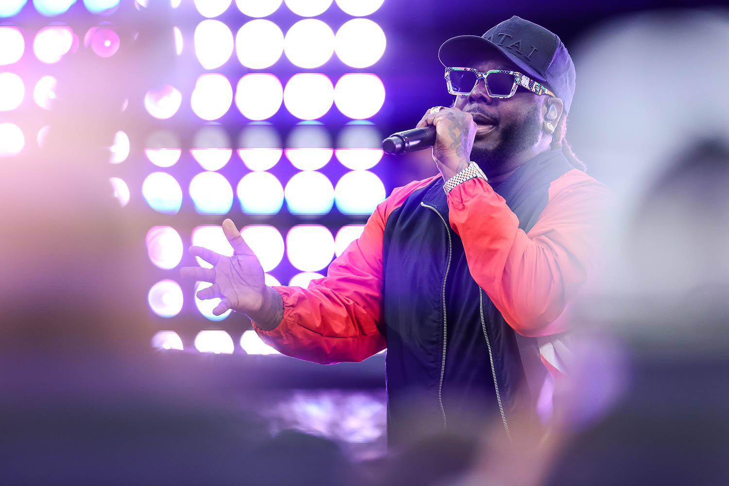 T-Pain performing at halftime during of AFC Championship Game between the Kansas City Chiefs and the Baltimore Ravens on Sunday, January 28, 2024 in Baltimore.