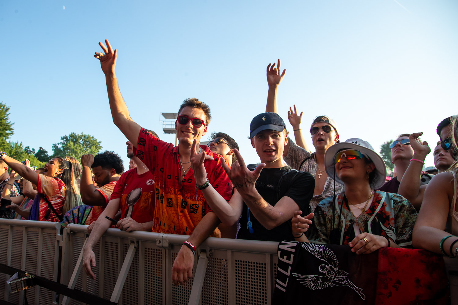 Guests watching San Holo performing on day one of Breakaway Festival at Azura Amphitheater on August 5, 2022 in Bonner Springs, KS.