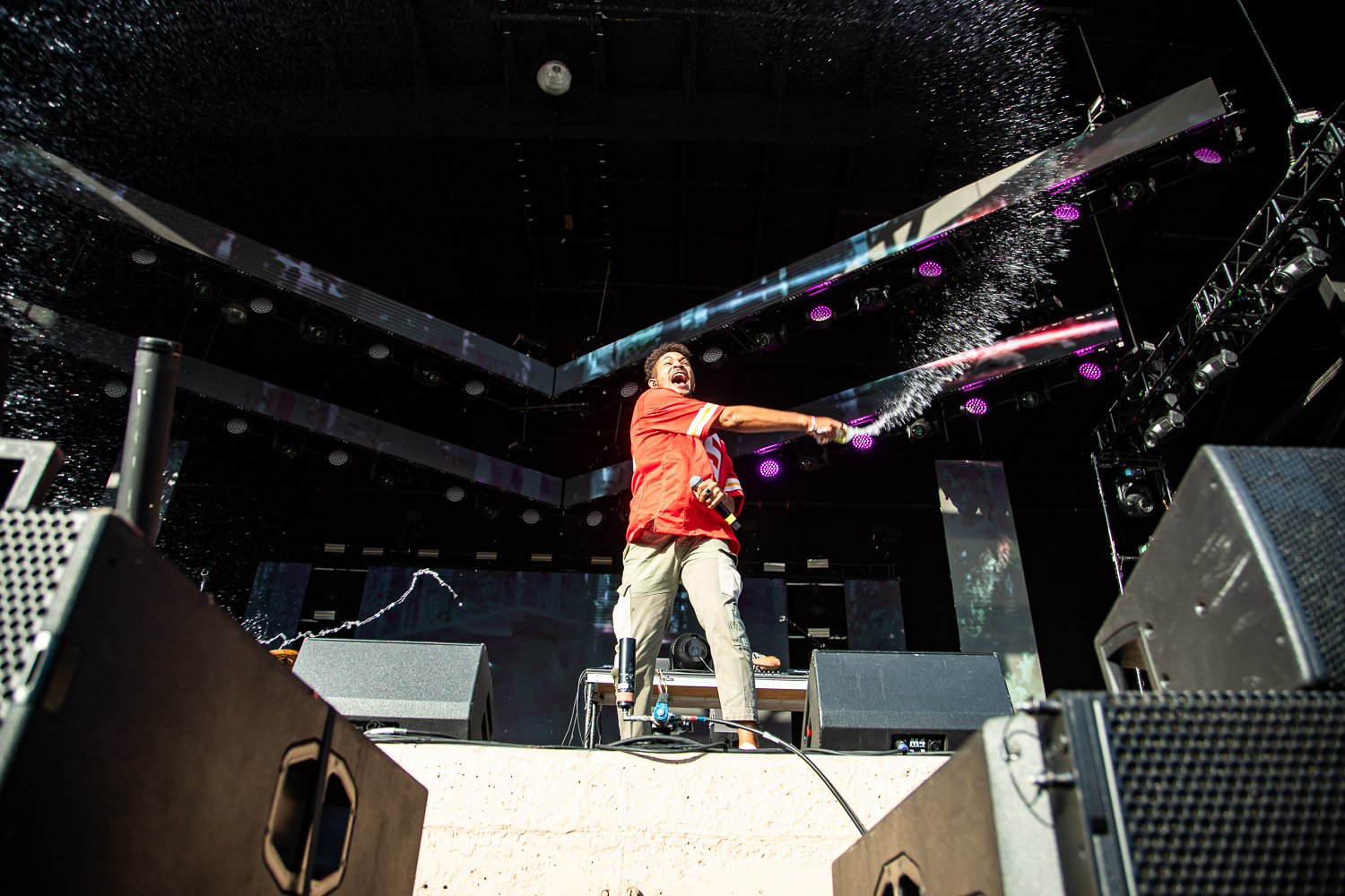 Bryce Vine performing on day two of Breakaway Festival at Azura Amphitheater on August 6, 2022 in Bonner Springs, KS.