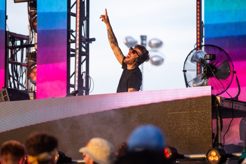 Yung Bae performing on day two of Breakaway Festival at Azura Amphitheater on August 6, 2022 in Bonner Springs, KS.