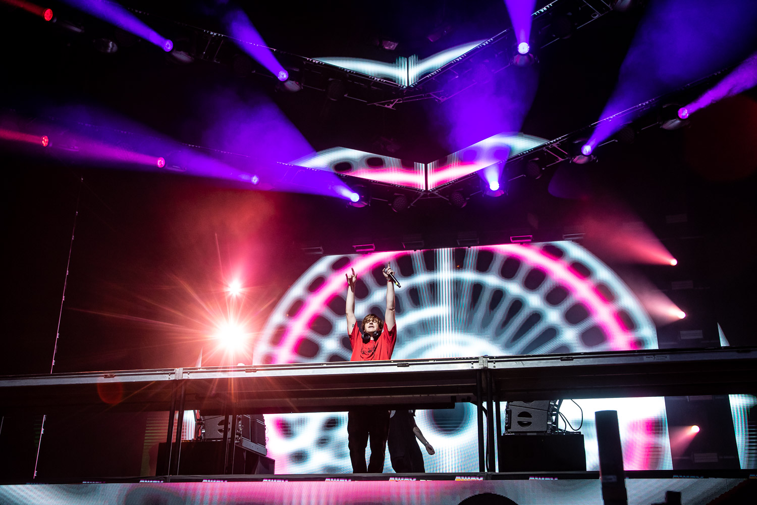 Nghtmre performing on day two of Breakaway Festival at Azura Amphitheater on August 6, 2022 in Bonner Springs, KS.