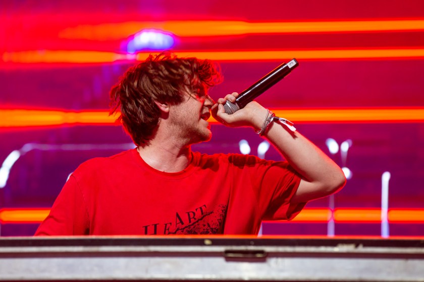 Nghtmre performing on day two of Breakaway Festival at Azura Amphitheater on August 6, 2022 in Bonner Springs, KS.