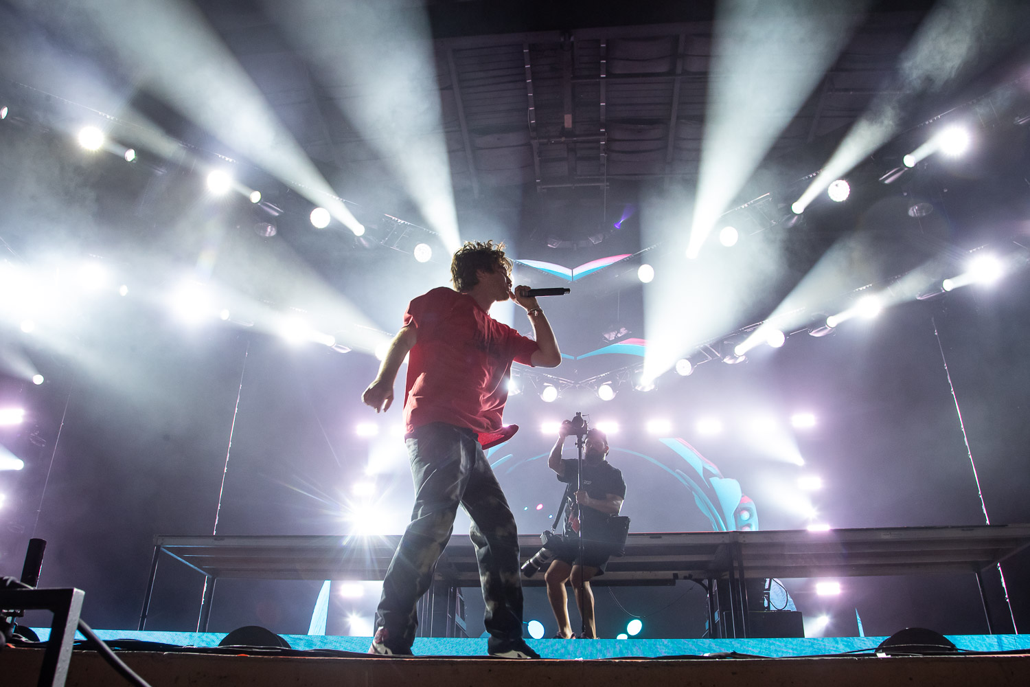 Nghtmre performing on day two of Breakaway Festival at Azura Amphitheater on August 6, 2022 in Bonner Springs, KS.