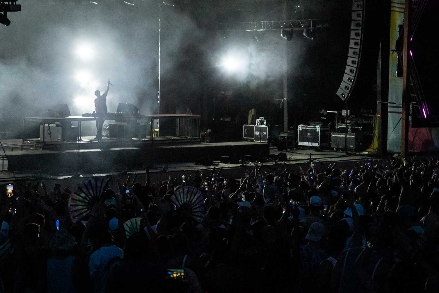 Nghtmre performing on day two of Breakaway Festival at Azura Amphitheater on August 6, 2022 in Bonner Springs, KS.