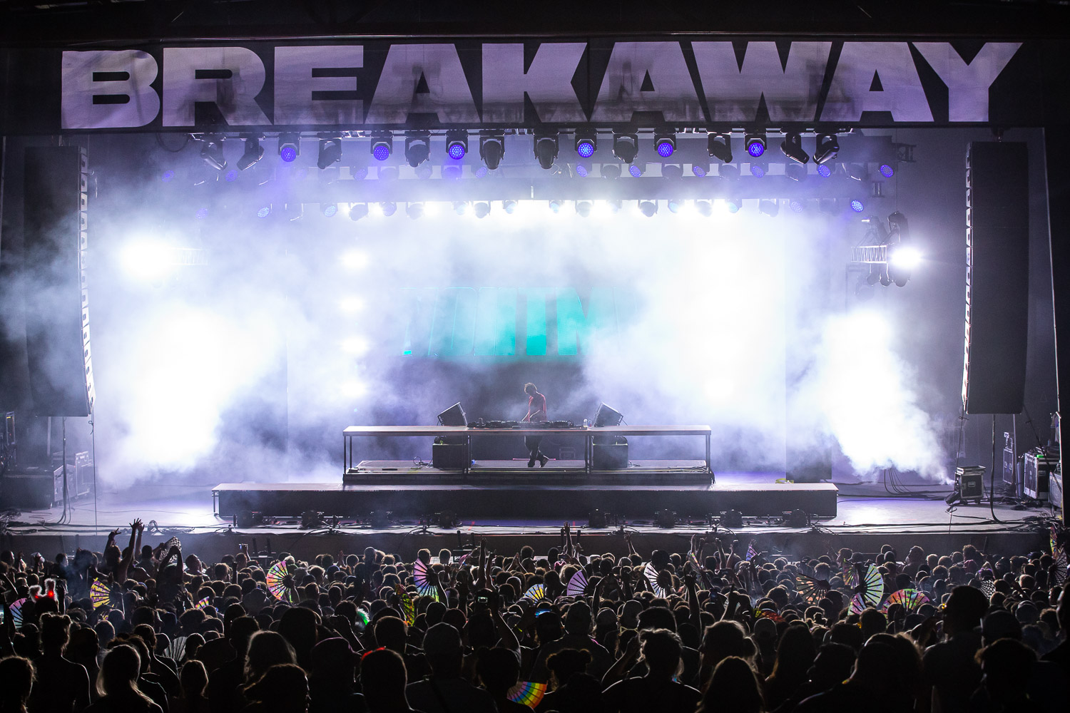 Nghtmre performing on day two of Breakaway Festival at Azura Amphitheater on August 6, 2022 in Bonner Springs, KS.