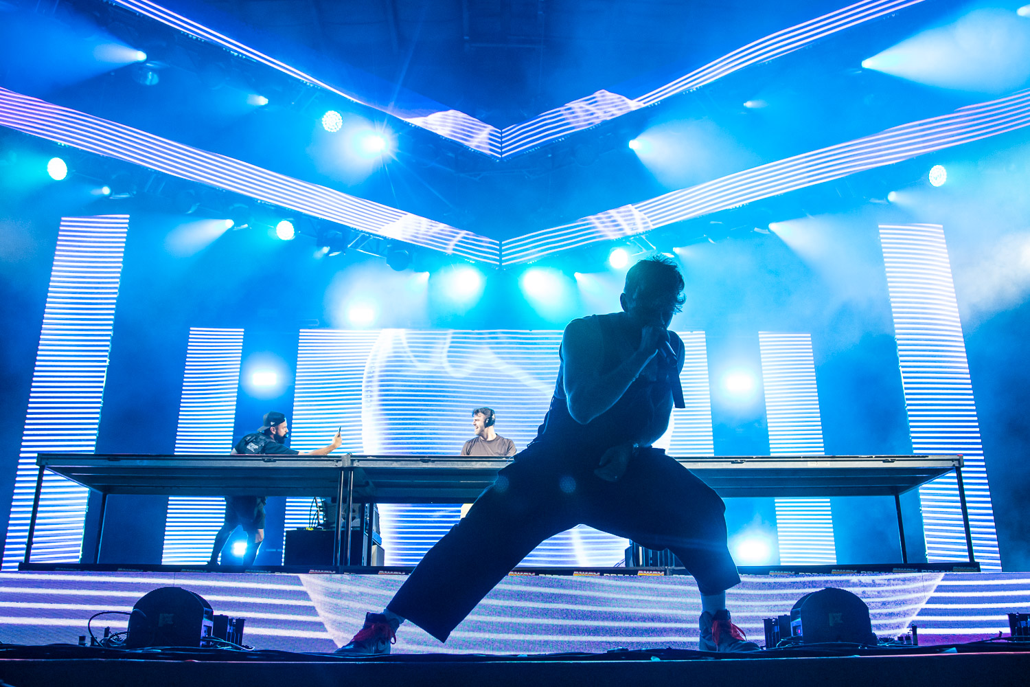 The Chainsmokers performing on day two of Breakaway Festival at Azura Amphitheater on August 6, 2022 in Bonner Springs, KS.