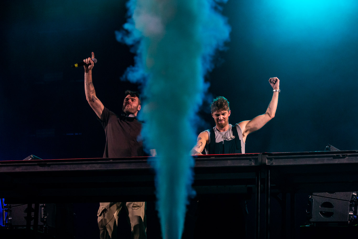 The Chainsmokers performing on day two of Breakaway Festival at Azura Amphitheater on August 6, 2022 in Bonner Springs, KS.