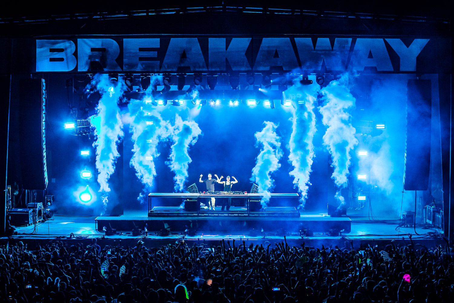 The Chainsmokers performing on day two of Breakaway Festival at Azura Amphitheater on August 6, 2022 in Bonner Springs, KS.