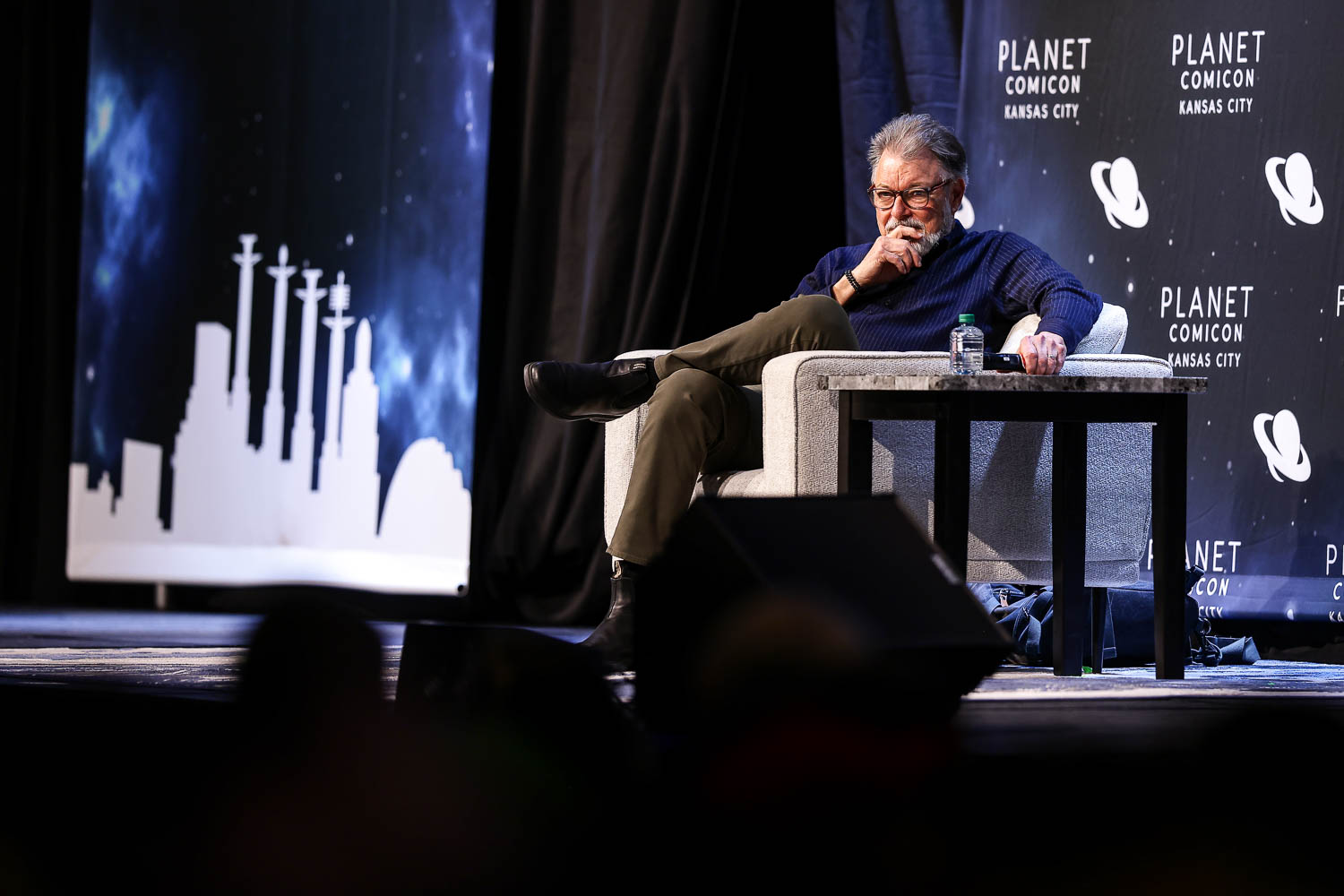 Jonathan Frakes during a panel on Saturday at the 2023 Planet Comicon in Kansas City, Missouri on March 18, 2023.