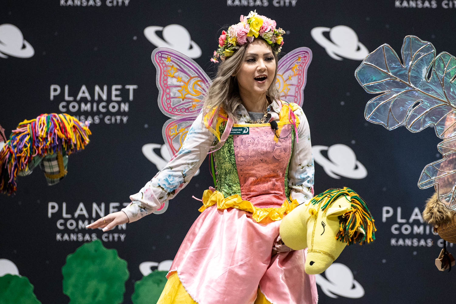 Flint Hills Fairies-Celebrate Whimsy on the Hy-Vee P.E.Z. Stage on Saturday at the 2023 Planet Comicon in Kansas City, Missouri on March 18, 2023.