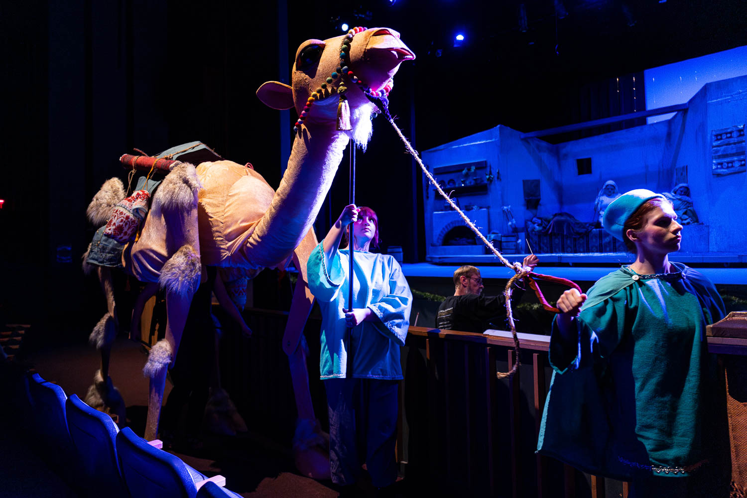 Dress rehearsal for UCM's Theatre & Dance production of "Amahl & The Night Visitors" on November 19, 2024 in Highlander Theatre