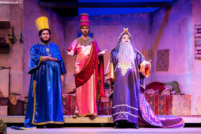 Dress rehearsal for UCM's Theatre & Dance production of "Amahl & The Night Visitors" on November 19, 2024 in Highlander Theatre