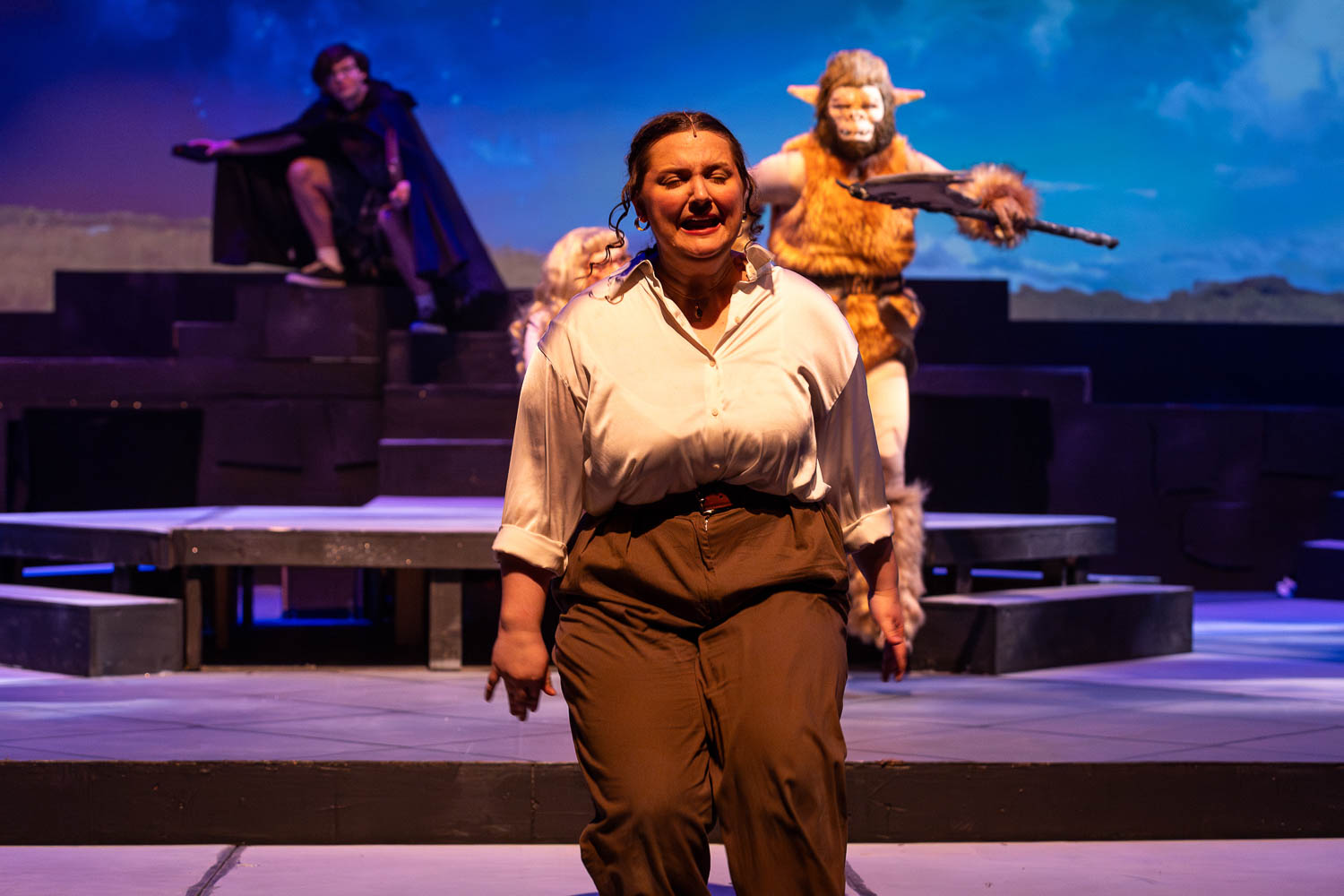 Dress rehearsal for UCM Theatre & Dance production of "She Kills Monsters" on October 2, 2024 in Highlander Theatre