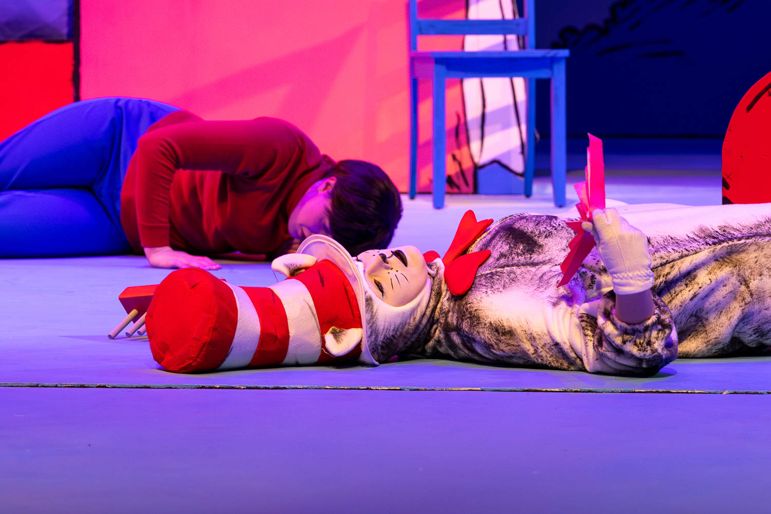 Dress rehearsal for UCM's Theatre & Dance production of "Cat in The Hat" on February 26, 2025 in Highlander Theatre