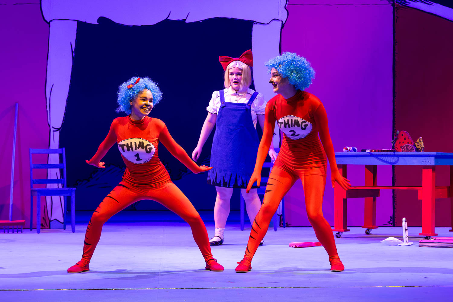 Dress rehearsal for UCM's Theatre & Dance production of "Cat in The Hat" on February 26, 2025 in Highlander Theatre
