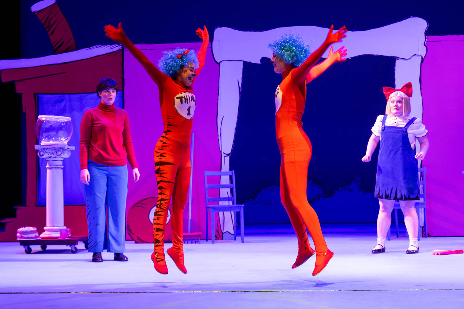 Dress rehearsal for UCM's Theatre & Dance production of "Cat in The Hat" on February 26, 2025 in Highlander Theatre