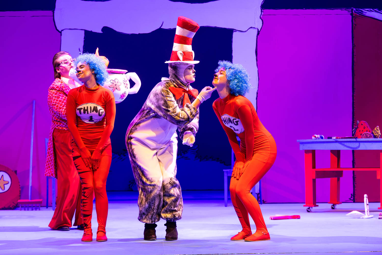 Dress rehearsal for UCM's Theatre & Dance production of "Cat in The Hat" on February 26, 2025 in Highlander Theatre