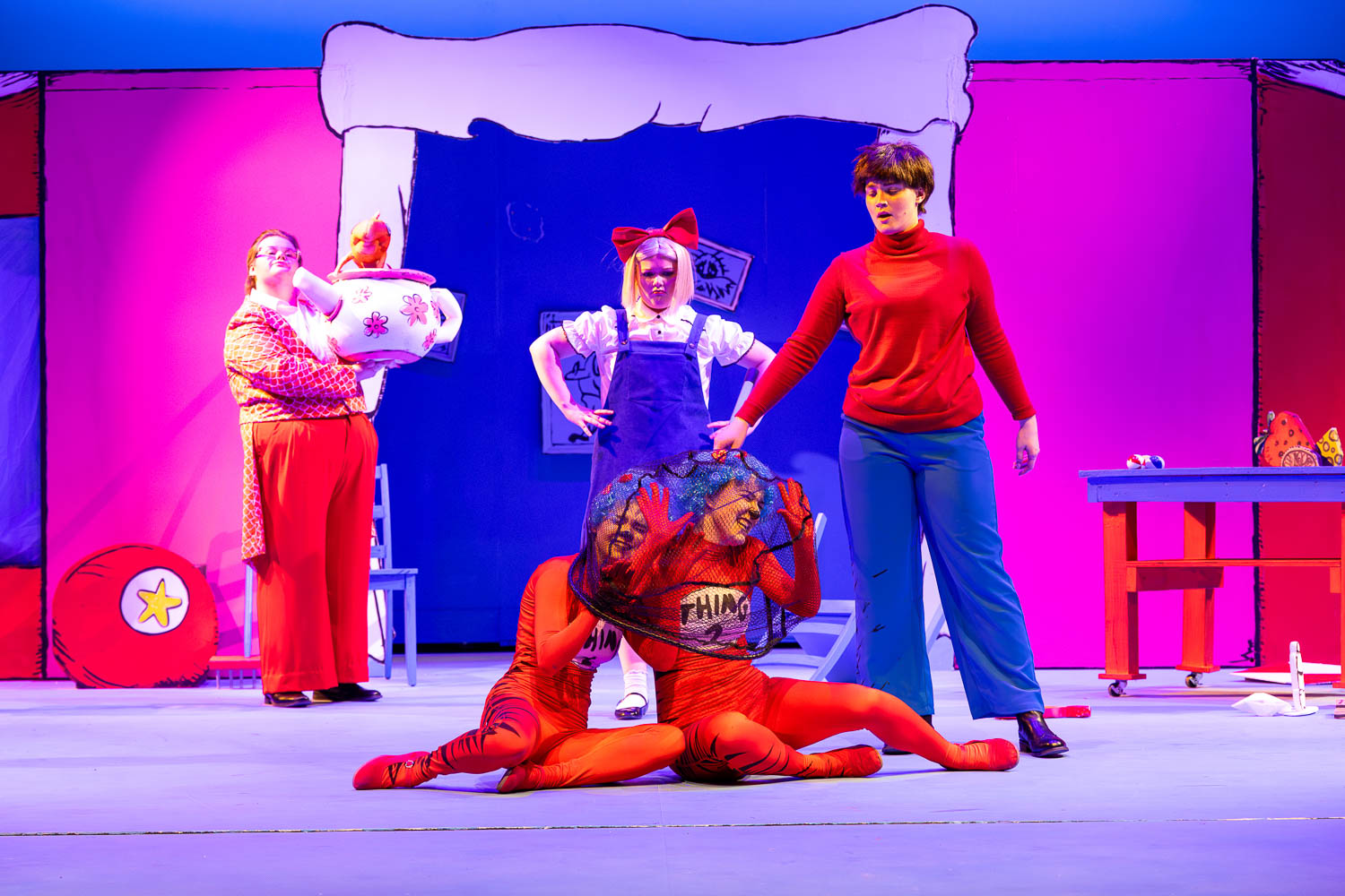 Dress rehearsal for UCM's Theatre & Dance production of "Cat in The Hat" on February 26, 2025 in Highlander Theatre