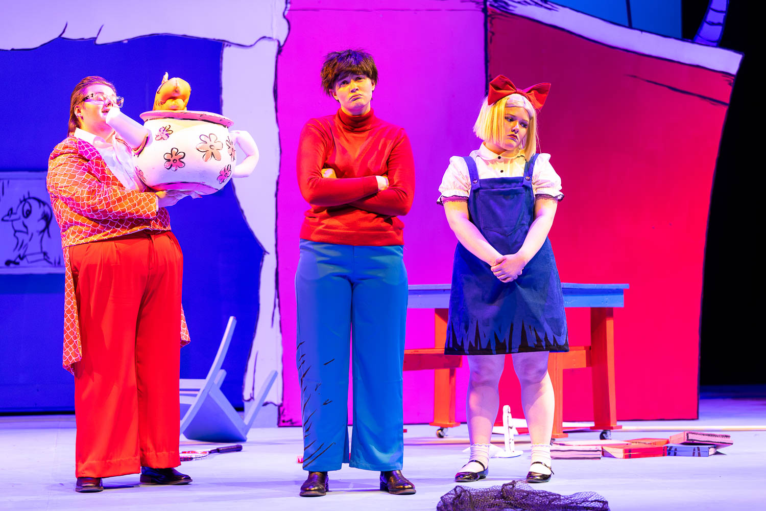 Dress rehearsal for UCM's Theatre & Dance production of "Cat in The Hat" on February 26, 2025 in Highlander Theatre