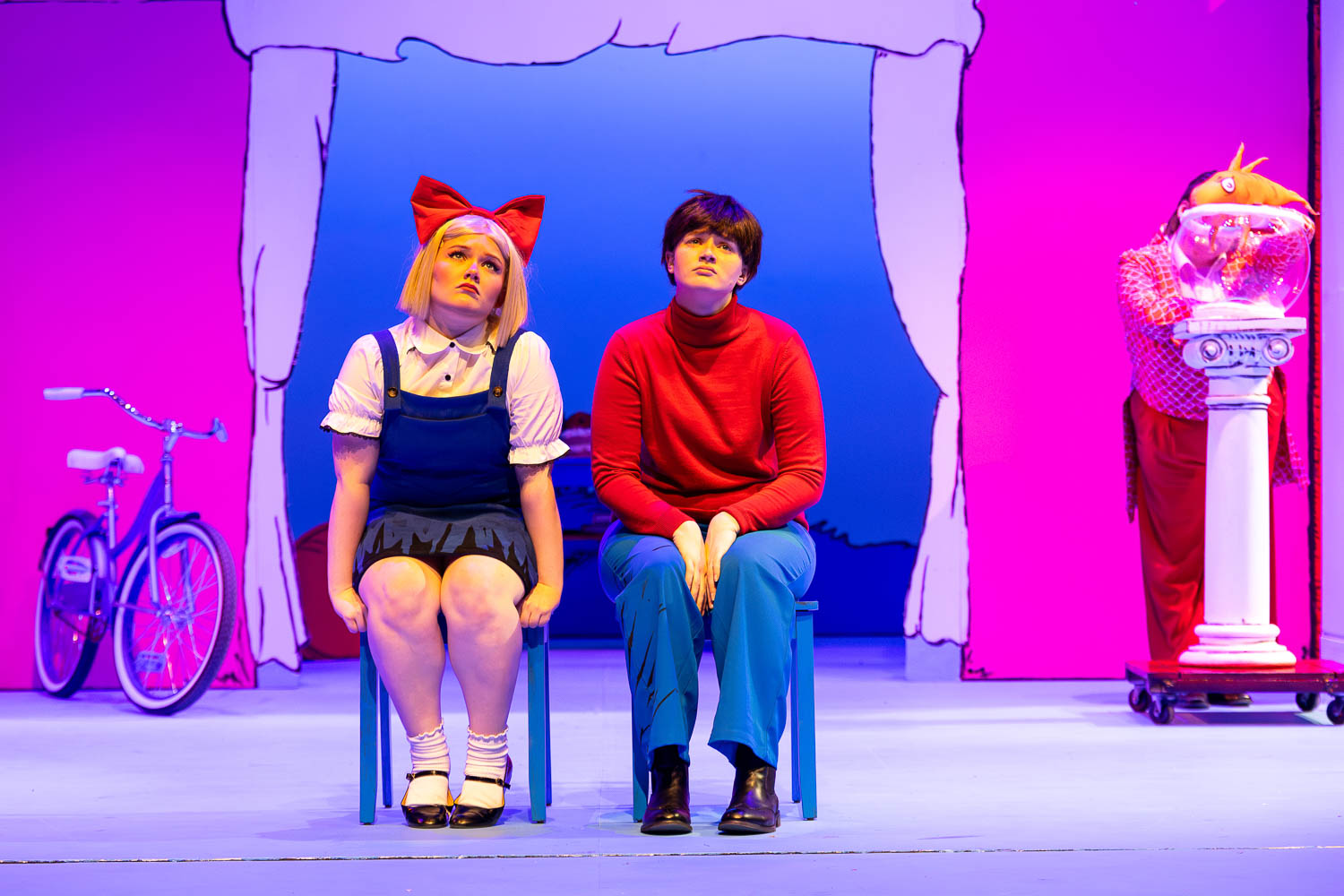 Dress rehearsal for UCM's Theatre & Dance production of "Cat in The Hat" on February 26, 2025 in Highlander Theatre