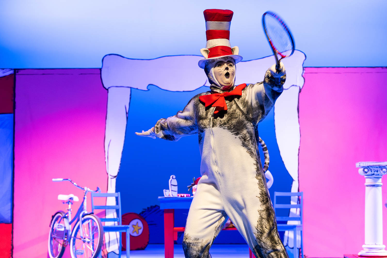 Dress rehearsal for UCM's Theatre & Dance production of "Cat in The Hat" on February 26, 2025 in Highlander Theatre
