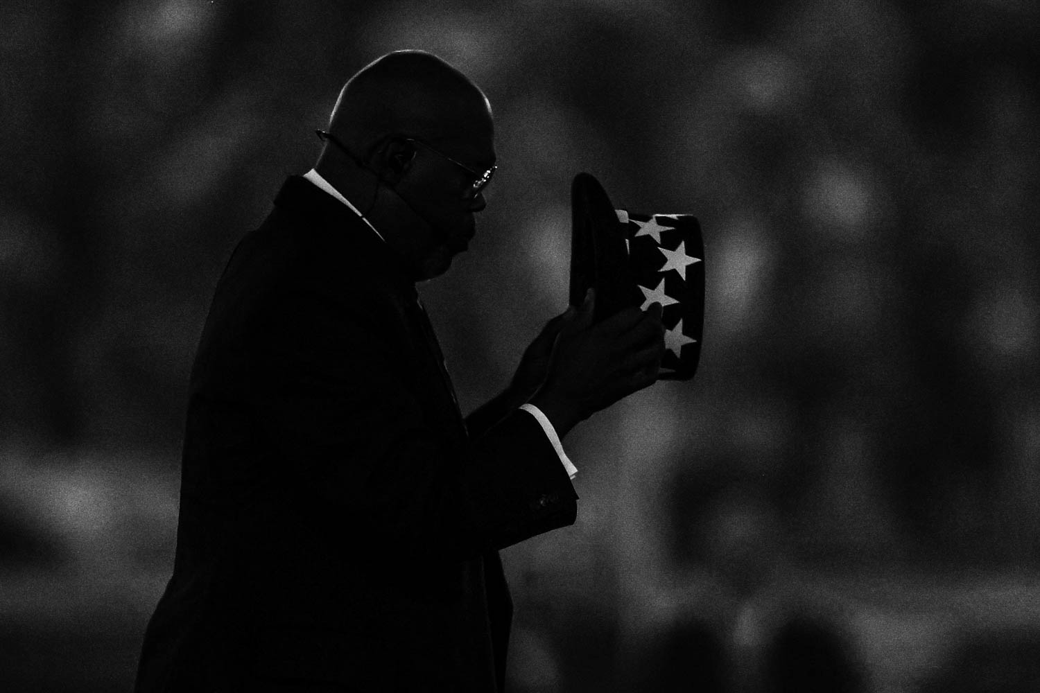 Samuel L. Jackson performing as Uncle Sam during halftime of the NFL Super Bowl LIX (59) football game between the Kansas City Chiefs and the Philadelphia Eagles, Sunday, Feb. 9, 2025, in New Orleans.