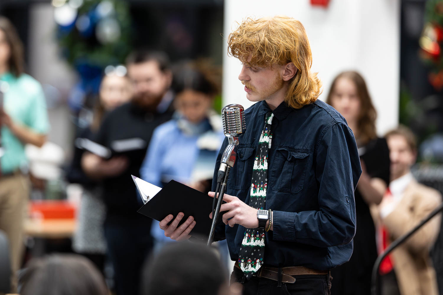 It's a Wonderful Life - Live Radio Drama Broadcast on The Beat was performed in the Elliott Student Union atrium on December 10, 2024.
