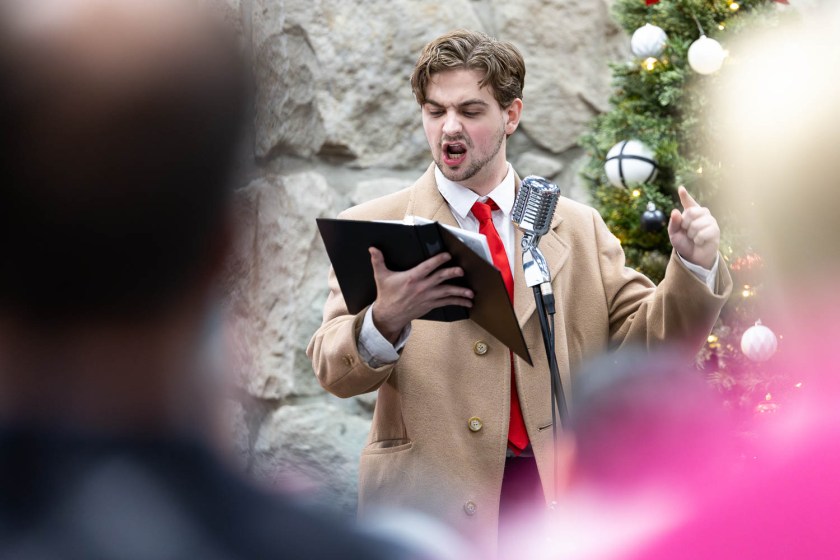 It's a Wonderful Life - Live Radio Drama Broadcast on The Beat was performed in the Elliott Student Union atrium on December 10, 2024.