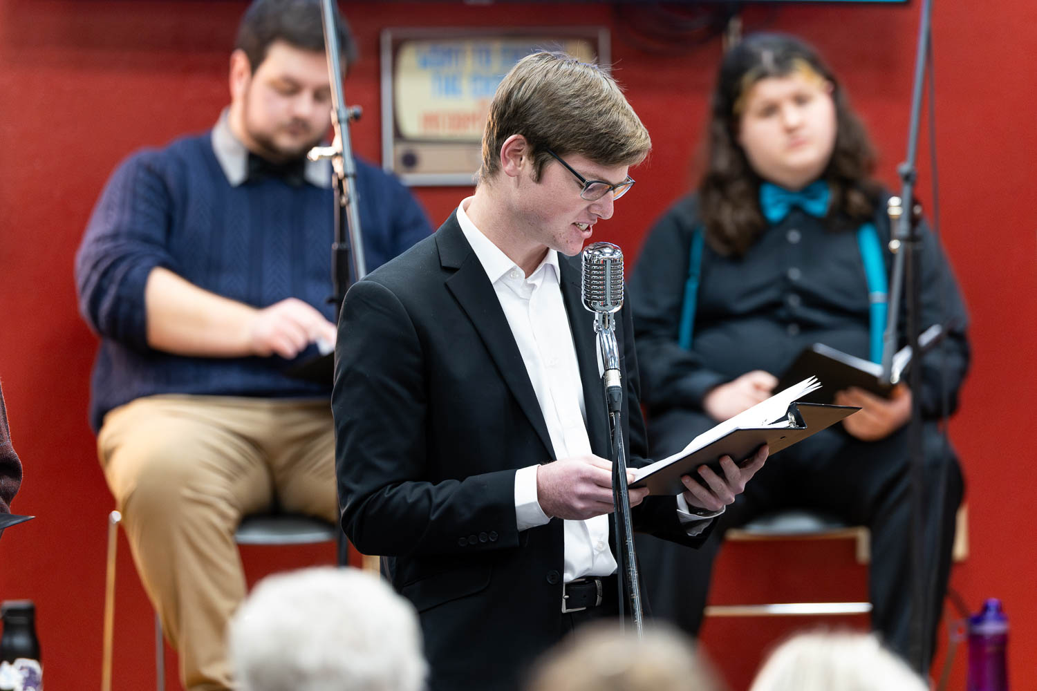 It's a Wonderful Life - Live Radio Drama Broadcast on The Beat was performed in the Elliott Student Union atrium on December 10, 2024.