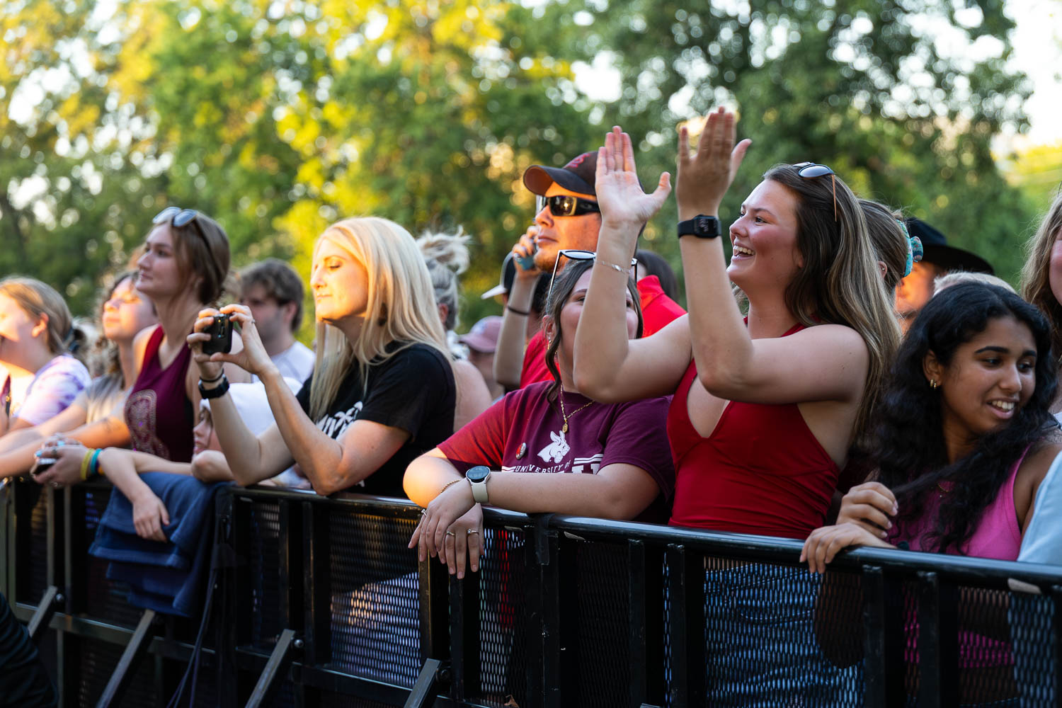 Fans watching the Plain White T's at Selmo Park on the University of Central Missouri campus as part of UCM's annual Family Weekend festivities.