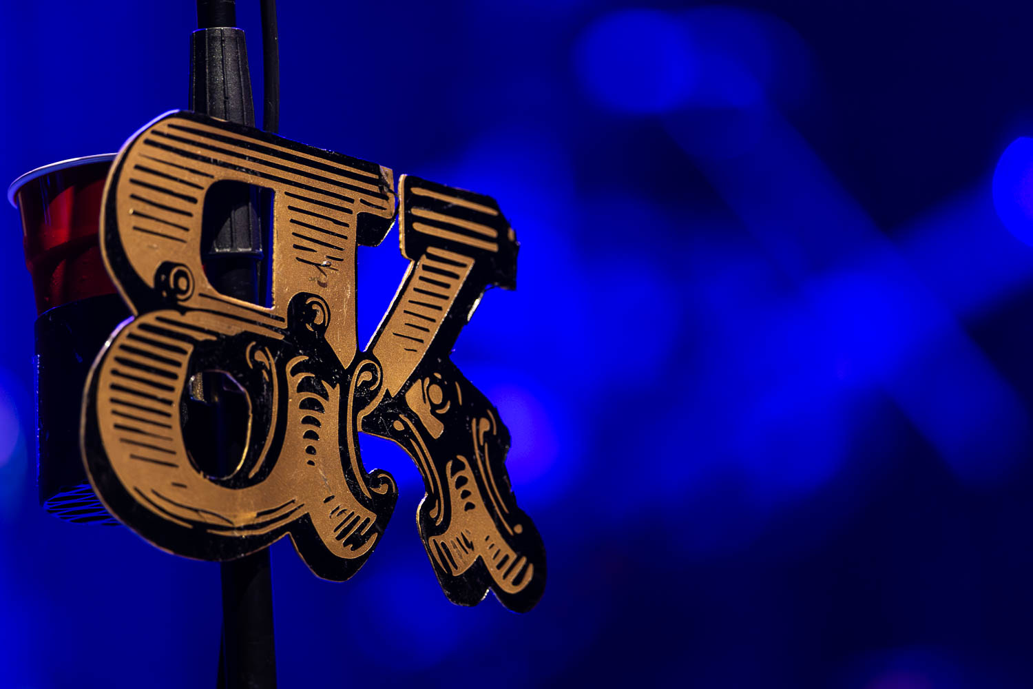 Braxton Keith's logo on a mic stand